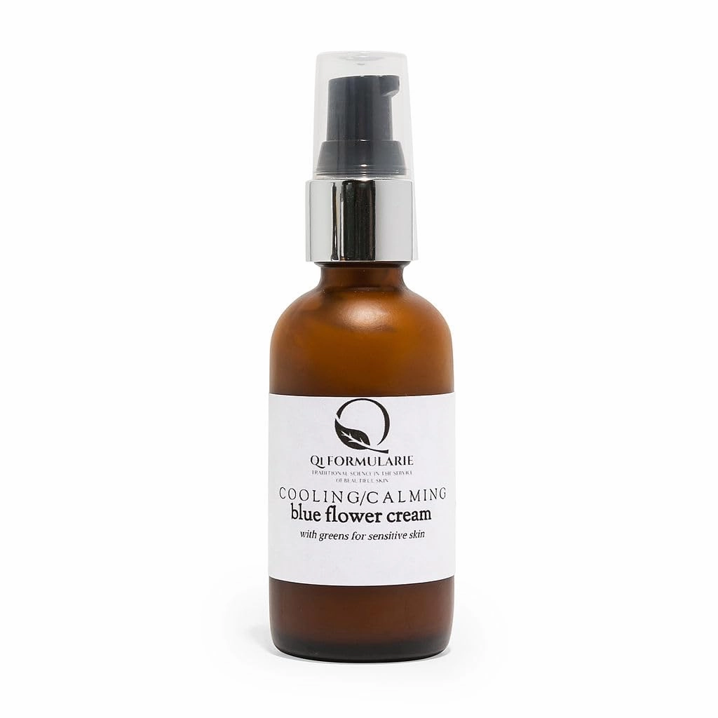 Cooling Calming Blue Flower Cream with Greens, Sensitive Skin moisturizer, 2 fl oz