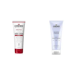 Cremo Barber Grade Original and French Lavender Shave Creams, 6 Fl Oz Each - Ultra-Slick Shaving Cream Fights Nicks and Razor Burn