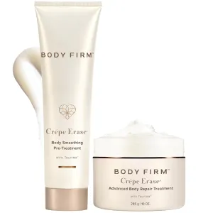 Crepe Erase 2-Step Advanced Body Care Treatment, Anti-Aging Skin Care for Body/Neck, Firming Moisturizer Cream   Body Exfoliating Pre-Treatment, Supports Wrinkle, Crepe Skin, Collagen