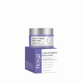 Crepe & Sagging Body Cream – Collagen, Castor Oil, Frankincense & Hyaluronic Acid – Restores Elasticity, Firms & Lifts Skin – 500g/1.76 oz – Deep Hydration for All Skin Types