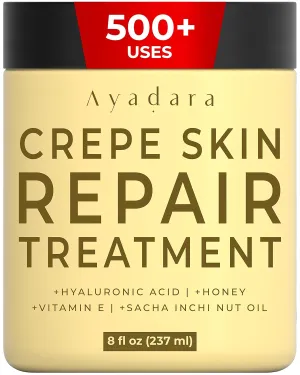 Crepey Skin Repair Treatment 8oz, Firming Lotion for Loose Skin, Crepe Corrector Collagen Cream for Body Skin-Tightening, Wrinkle Cream for Face, Neck, Arms and Legs, 500  Uses