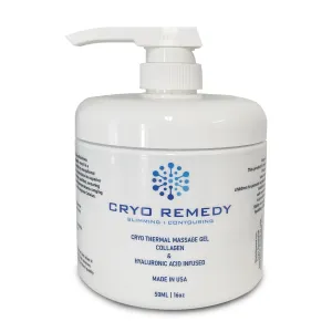 Cryo Preparation Conductive Gel with Hyaluronic Acid and Plant based Collagen for use with RF Facial Firming, Cryo Laser Hair Removal, Reducing Cellulite, Toning and Slimming Machines - 16oz 500ml