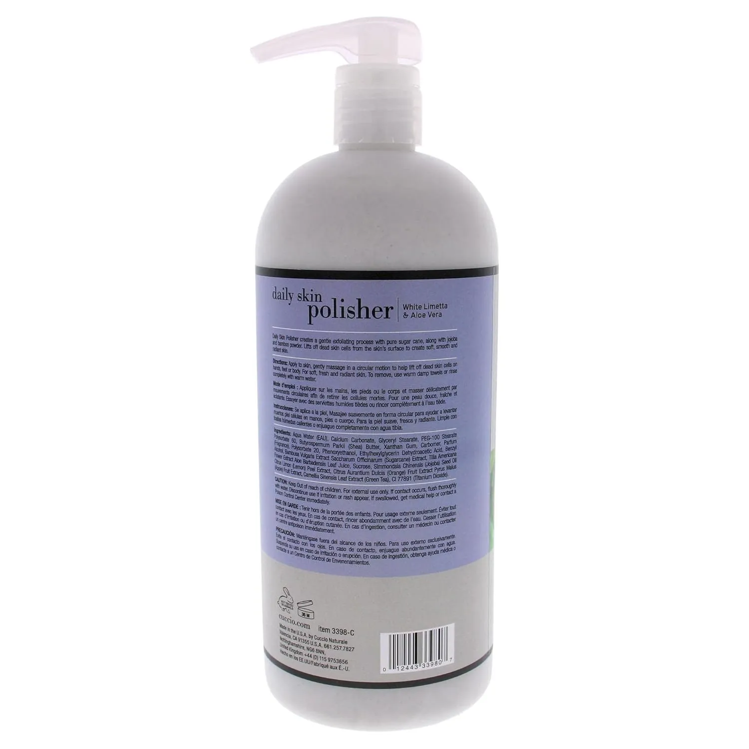 Cuccio Naturale Daily Skin Body Polisher - Soothes And Softens Your Skin - Gentle Exfoliation Process - Lifts Dead Cells From The Skin’s Surface - Radiant Skin - White Limetta And Aloe Vera - 32 Oz