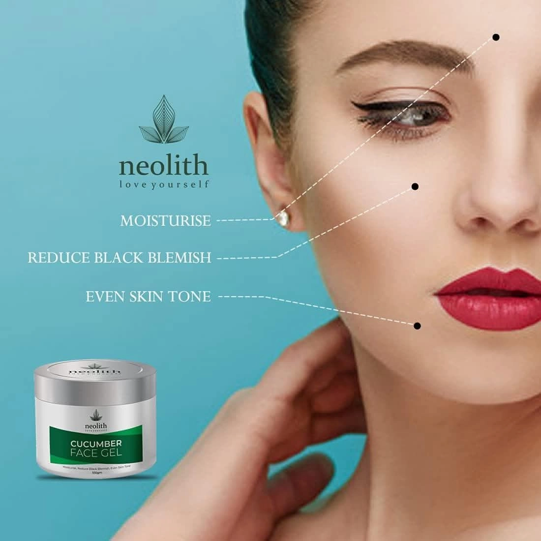 Cucumber face gel: brightening & moisturizing (100gm) | NEOLITH