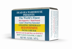 Dead Sea Soap MUD INTENSIVE Facial Care Bar - Face Soap for Women and Men - Purifying Dead Sea Mud - For Balanced & Clear Skin, Handmade & Unscented -5.2 oz