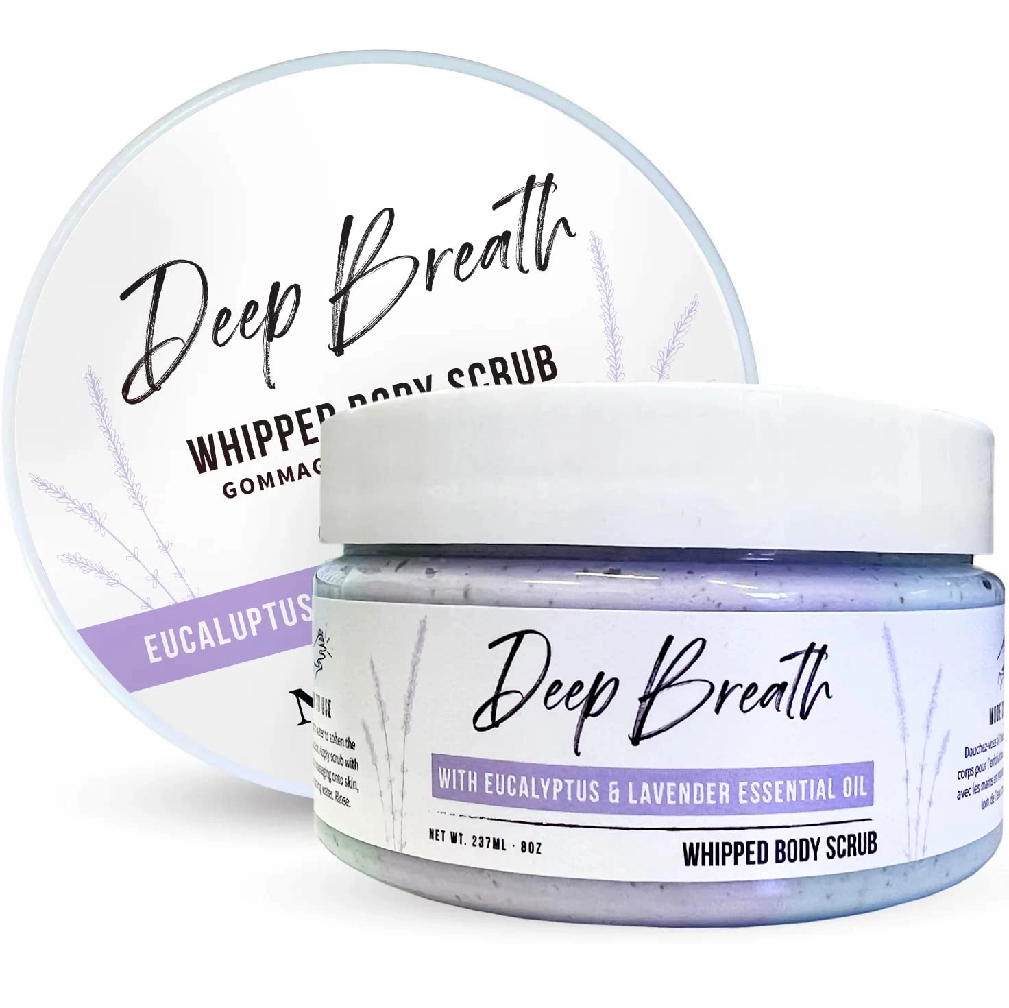 Deep Breath Whipped Body Scrub, Body Wash, Body Scrub, Essential Oils, Lavender, Eucalyptus, Apricot, Exfoliant, Soft Skin, Moisturizing