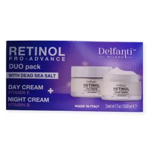 Delfanti-Milano • RETINOL PRO-ADVANCE • Anti-Aging DUO pack • Day   Night Creams • Face and Neck Moisturizers with Dead Sea Minerals and Vitamins E and B • Made in Italy