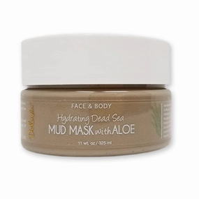 Deluvia Hydrating Dead Sea Mud Mask with Aloe for Face and Body, Gentle Exfoliation, Acne Treatment (11oz)