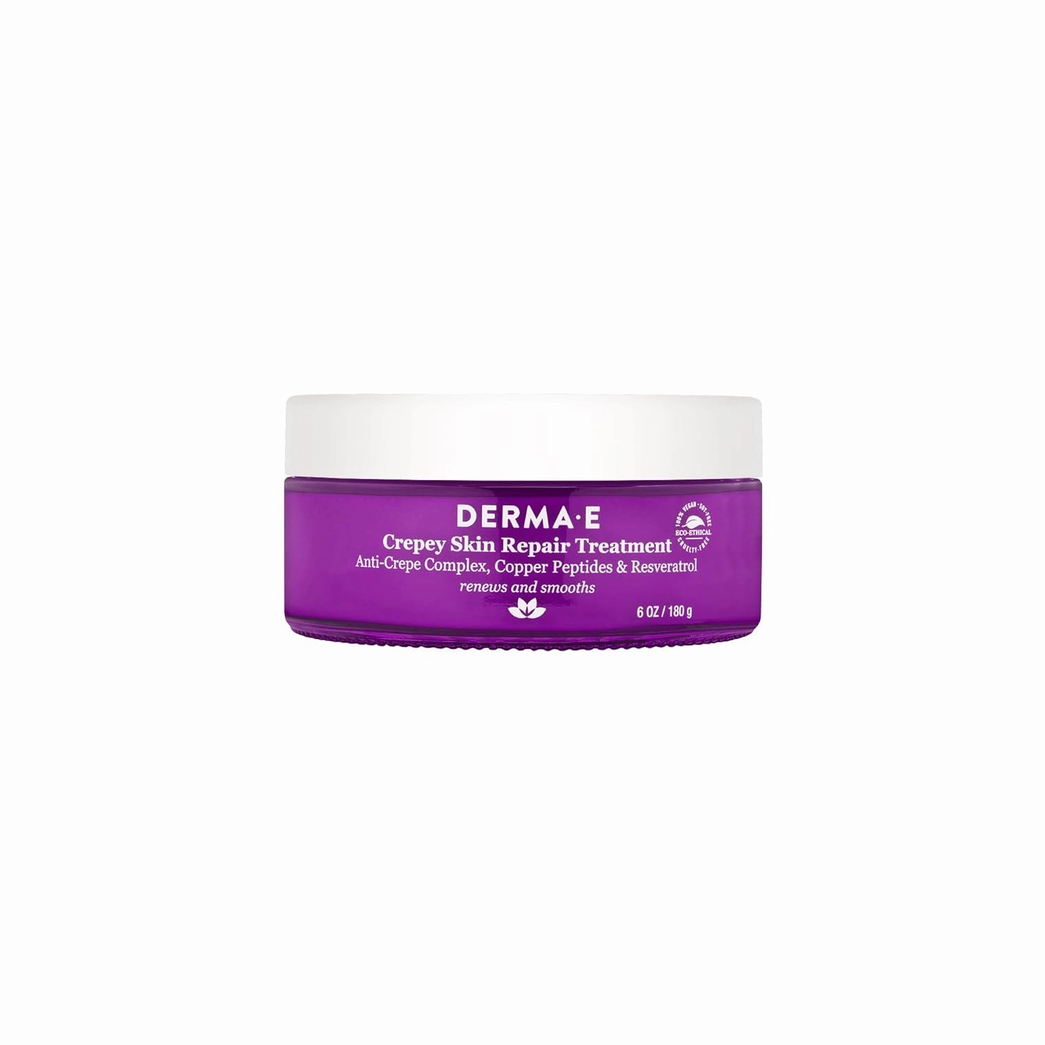 DERMA E Crepey Skin Repair Treatment – Restorative Moisturizer Lotion – Body Cream for Dry Crepey Skin – Firming Cream Improves Elasticity and Thickness, 6 Oz