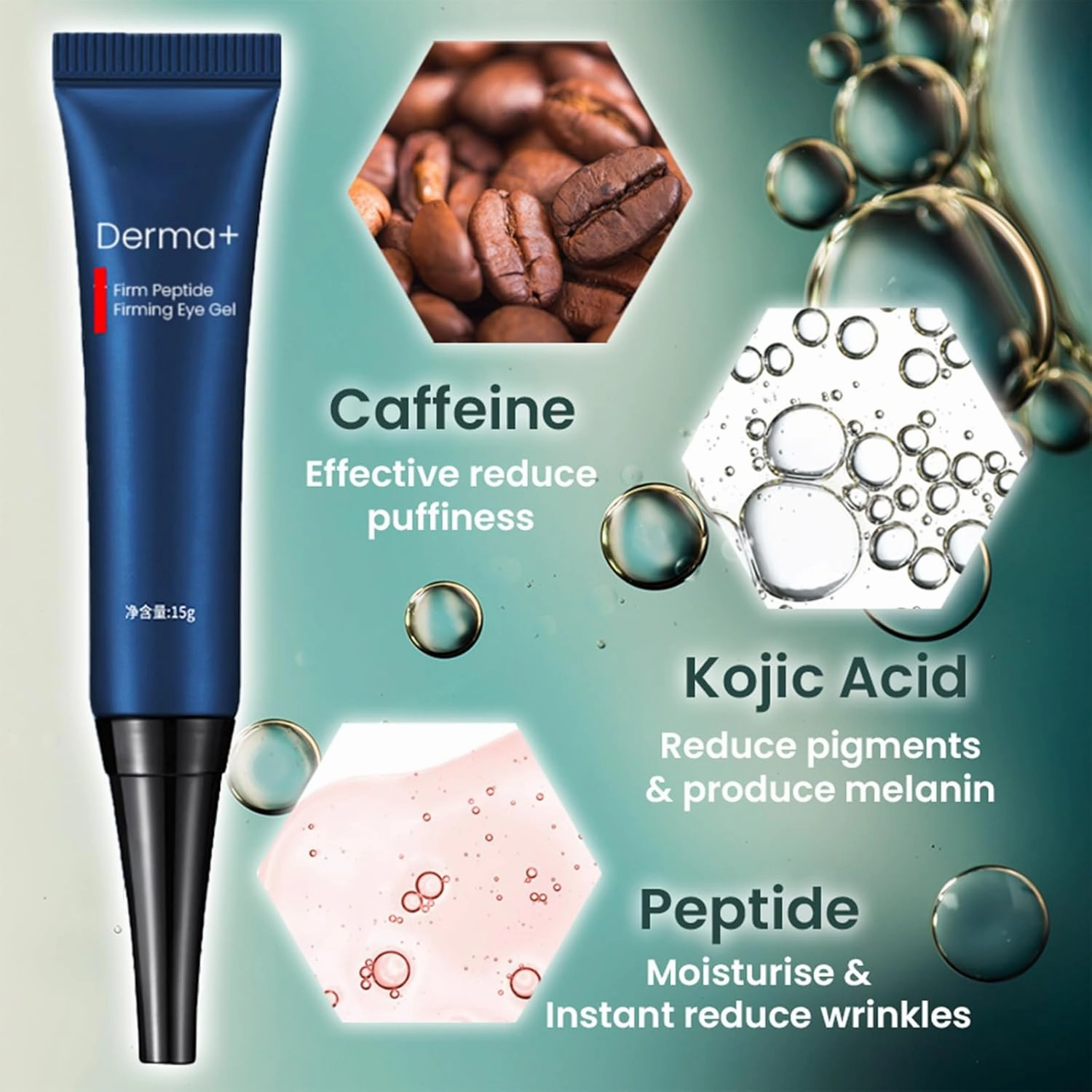 DERMA  Firm Peptide Firming Eye Gel, DERMA  firming Eye Gel, firming Peptide Lifting Eye gel, eye Tightener (2PCS)