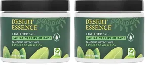 Desert Essence, Daily Facial Cleansing Pads with Tea Tree Oil, Removes Dirt & Oil (Pack of 2)