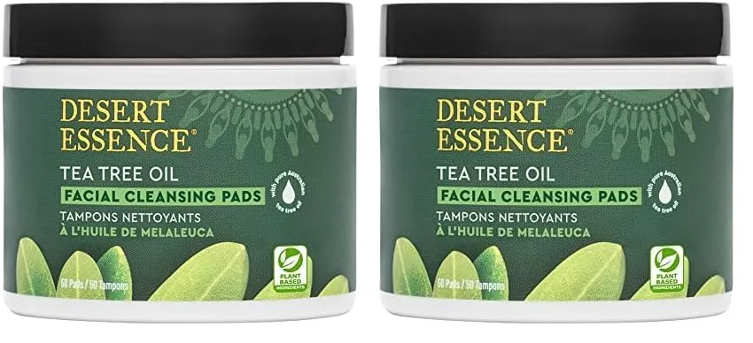 Desert Essence, Daily Facial Cleansing Pads with Tea Tree Oil, Removes Dirt & Oil (Pack of 2)