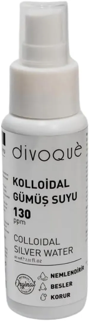 Divoqué Colloidal Silver Liquid Spray, Face Mist Hydrating Spray, 130 ppm, 2 Fl. Oz. Colloidal Silver with Aloe Vera, Facial Mist for All Skin Types, 1 Pack