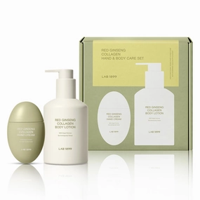 Donginbi Lab 1899 Red Ginseng Collagen Hand and Body Care Set - Vegan Firming & Glowing Moisturizer for Dry Skin, Korean Ginseng Skin Care Set Gifts for Women