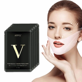 Double V Shape Chin Reducer Face Lifting Mask, Firming Tightening Facial Mask Chin Up Patch V Line Lifting Mask for Women Men Face and Neck Slimmer 5 Pieces