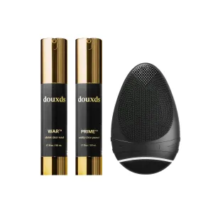 douxds The Clear Skin Kit, FLEX™ Pro Vibrating Face Brush, WAR™ Charcoal Face Wash, PRIME™ Vitamin Face Quench, Skincare for Oily Skin, Men's Skincare Kit, Detox Face Wash