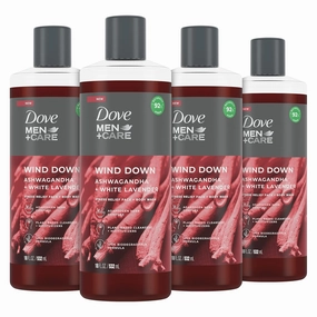 DOVE MEN   CARE Face   Body Wash For Men Wind Down Ashwagandha   White Lavender 18 oz 4 Count