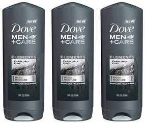 Dove Men Care Charcoal   Clay Purifying Body   Face Scrub, 18 fl oz (3 pack) (Bundle)