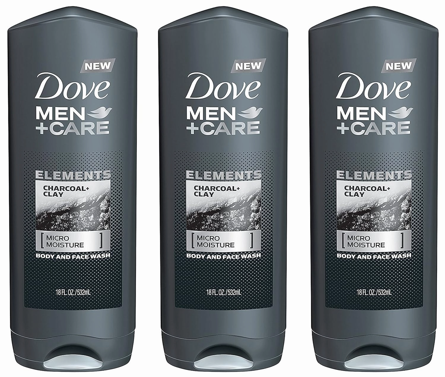 Dove Men Care Charcoal   Clay Purifying Body   Face Scrub, 18 fl oz (3 pack) (Bundle)