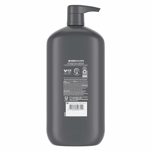 DOVE MEN CARE DV M SH Charcoal Pump Purifying Shampoo Charcoal   Clay for Stronger, More Resilient Hair, with Plant-Based Cleansers, 31 oz