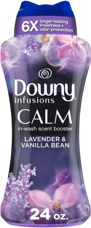 Downy Infusions In-Wash Laundry Scent Booster Beads, CALM, Soothing Lavender and Vanilla Bean, 24 oz