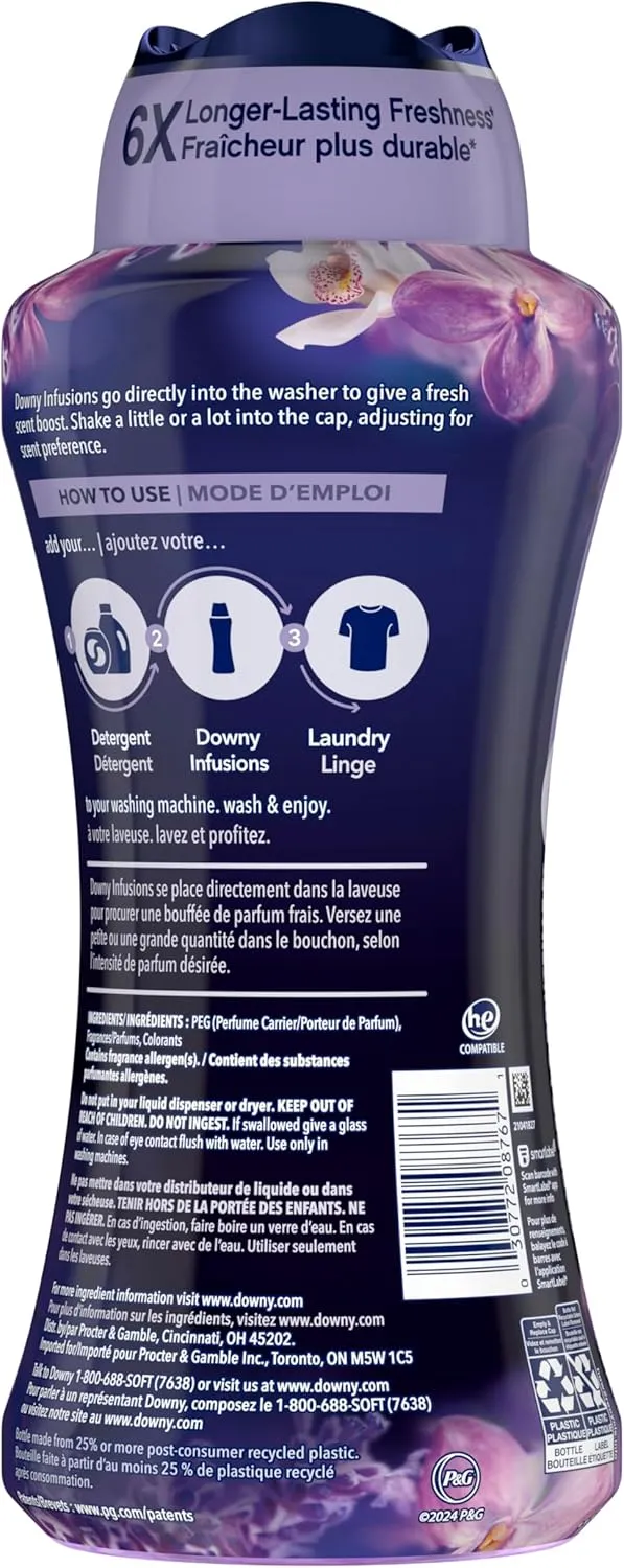 Downy Infusions In-Wash Laundry Scent Booster Beads, CALM, Soothing Lavender and Vanilla Bean, 24 oz