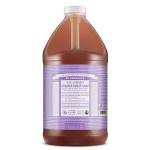 Dr. Bronner's Organic Sugar Soap (Lavender, 64 Ounce)- Made with Organic Oils, Sugar & Shikakai Powder, 4-in-1 Uses: Hand and Body Wash, Face, Hair- Cleanses, Moisturizes, Nourishes, Vegan
