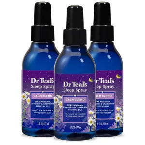 Dr. Teal's Mothers Day Sleep Spray with Melatonin & Essential Oils (3 Pack, 6oz Ea.) - Night Time Therapy Formula with Chamomile & Lavender - Eases Daily Stress While Promoting a Better Nights Sleep