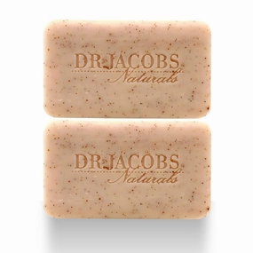 Dr Jacobs Naturals, Triple Milled Loofah Exfoliating Castile Bar Soap (Pack of 2) - Free of Parabens, Sulfates, Synthetics, Gltuen and GMO (Lucy Rose)