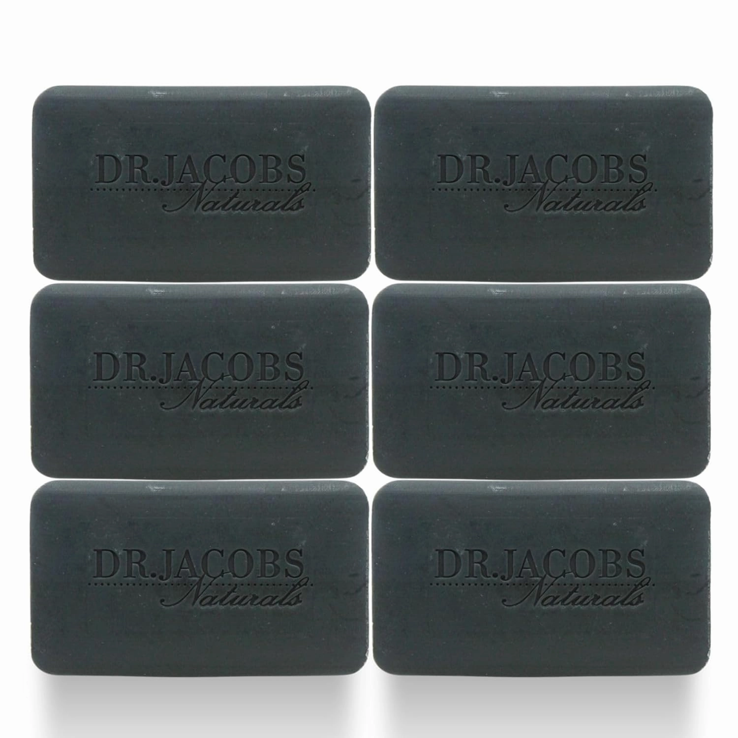 Dr Jacobs Naturals, Triple Milled Loofah Exfoliating Castile Bar Soap (Pack of 6) - Free of Parabens, Sulfates, Synthetics, Gltuen and GMO (Muddy Charcoal)