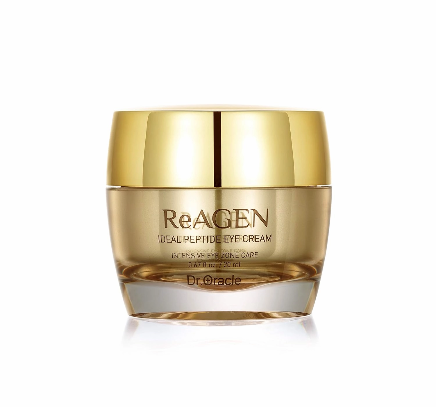 DR.ORACLE ReAGEN Ideal Peptide Eye Cream with Gold, Anti Aging Moisturizer, Wrinkle Cream, Firming, Tightening Brightening for Women and Men, (0.67o.z) Dermatologist Tested