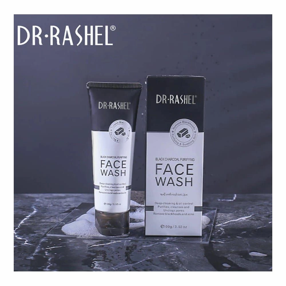 Dr. Rashel Black Charcoal Purifying Face Wash, For All Skin Types, 100g