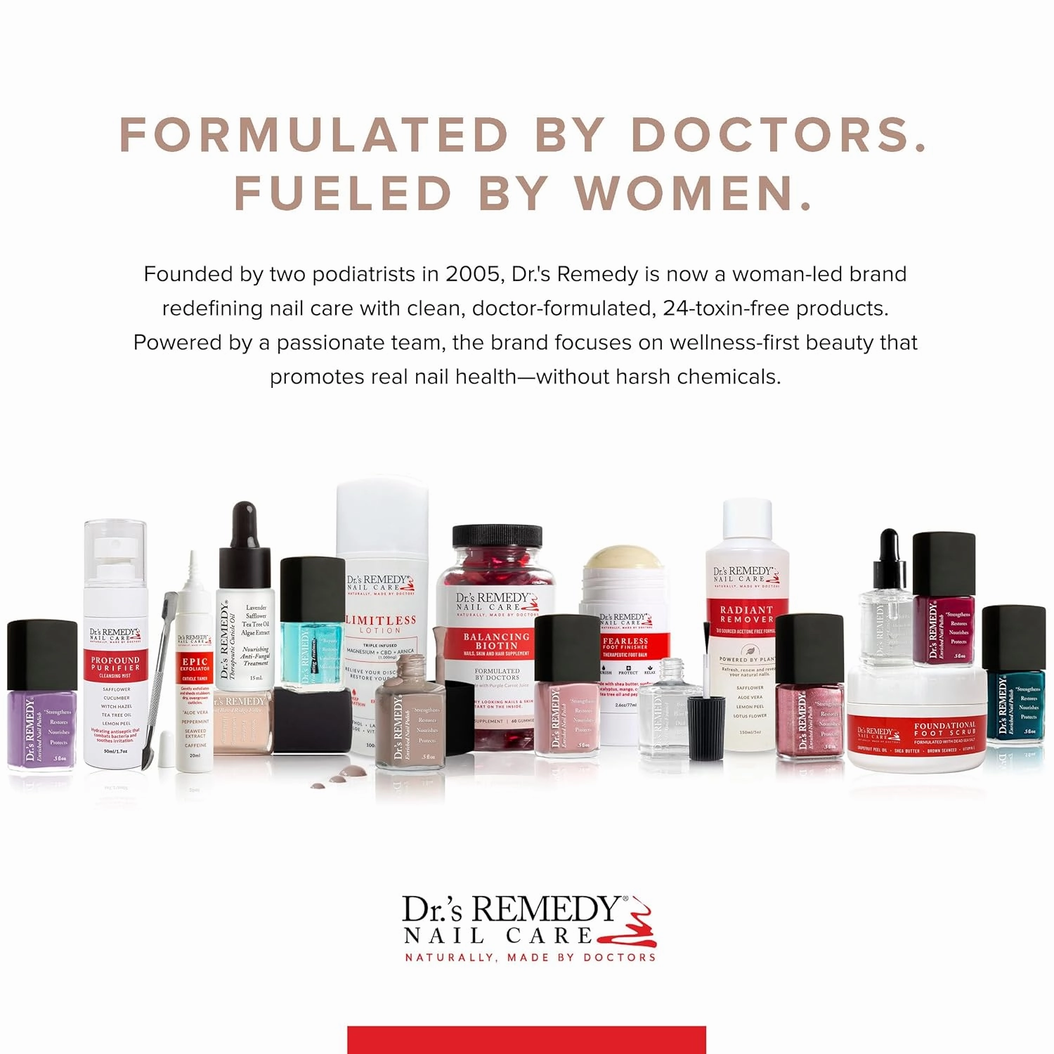 Dr’s Remedy Enriched Nail Polish: Non Toxic, All Natural, and Organic - Doctor Formulated: Strengthens, Restores, Heals, and Protects '24-Free' - CLARITY Coral Red