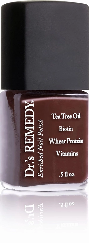 Dr’s Remedy Nail Polish, All Natural Enriched Nail Strengthener Non Toxic and Organic - DESIRE Dark Brown