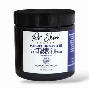 Dr Skin Magnesium   Vitamin D & C- Lavender Body Butter 4oz - Apply to Legs, Arms & Chest. USA Made (Lavender)