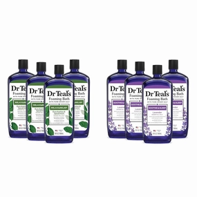 Dr Teal's Foaming Bath Bundle with Epsom Salt, Eucalyptus & Spearmint and Lavender Scents, 34 fl oz, Pack of 4 (Packaging May Vary)
