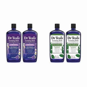 Dr Teal's Foaming Bath Bundle with Pure Epsom Salt, Sleep Blend with Melatonin & Eucalyptus Spearmint Scent, 34 fl oz (Pack of 2)