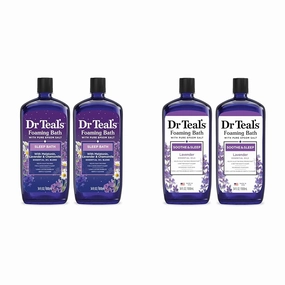 Dr Teal's Foaming Bath with Pure Epsom Salt, Sleep Blend with Melatonin & Foaming Bath with Pure Epsom Salt, Soothe & Sleep with Lavender, 34 fl oz (Pack of 2)