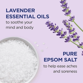 Dr Teal's Lavender Essential Oil Epsom Salt and Foaming Bath Sampler Set, 2 Piece, Off White (Pack of 2)