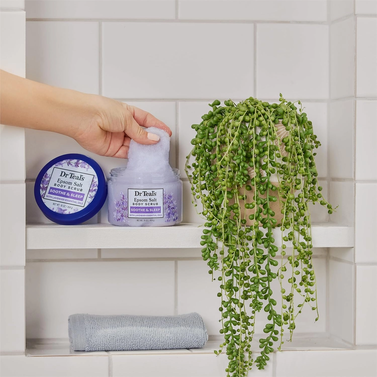 Dr Teal's Pure Epsom Salt Body Scrub, Soothe & Sleep with Lavender Essential Oils, 16 oz (Pack of 3)