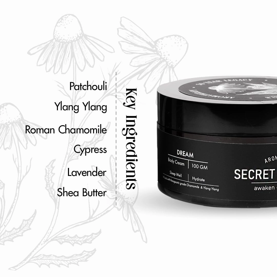 Dream Body Cream with Cocoa Butter | Hyaluronic & Niacinamide | 48H Hydration & Sleep Well | Infused with Ylang Ylang | Lightweight Night Cream - 100gm