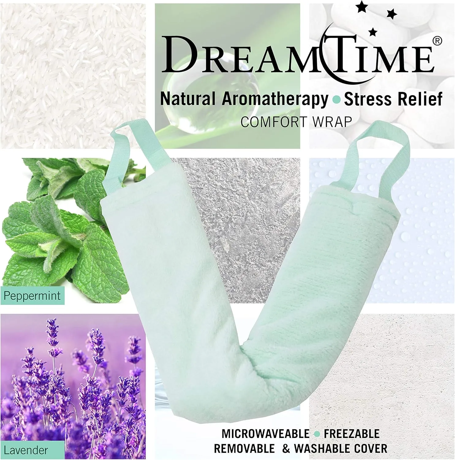 DreamTime Comfort Neck Wrap Soothing Aromatherapy Perfect for Pain Relief Lavender and Peppermint, Green, 1 Count
