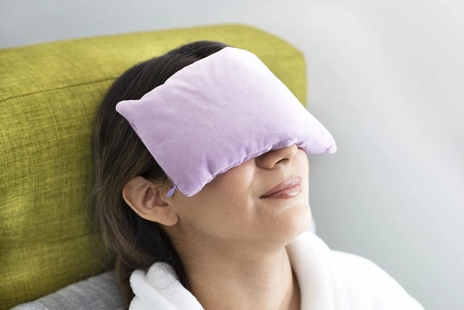DreamTime Weighted Eye Pillow, Flaxeed Filling with Lavender Aromatherapy, Herbal Face and Sleep Mask, Cold Therapy, Soft Silky Spa Pillow for Relaxation and Meditation, Purple