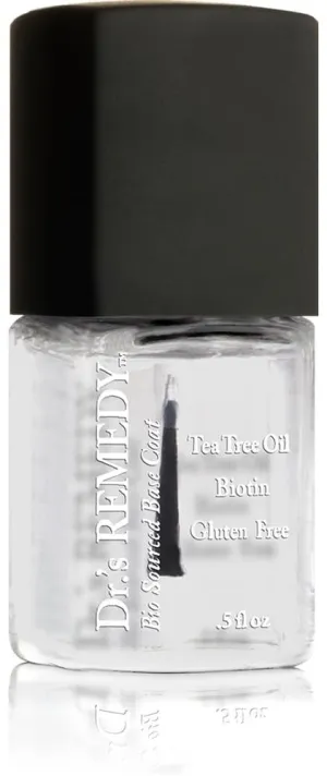 Dr’s Remedy Clear Base Coat Nail Polish Treatment, Organic Non Toxic All Natural Enriched Nail Strengthener and Care - BASIC Base Coat