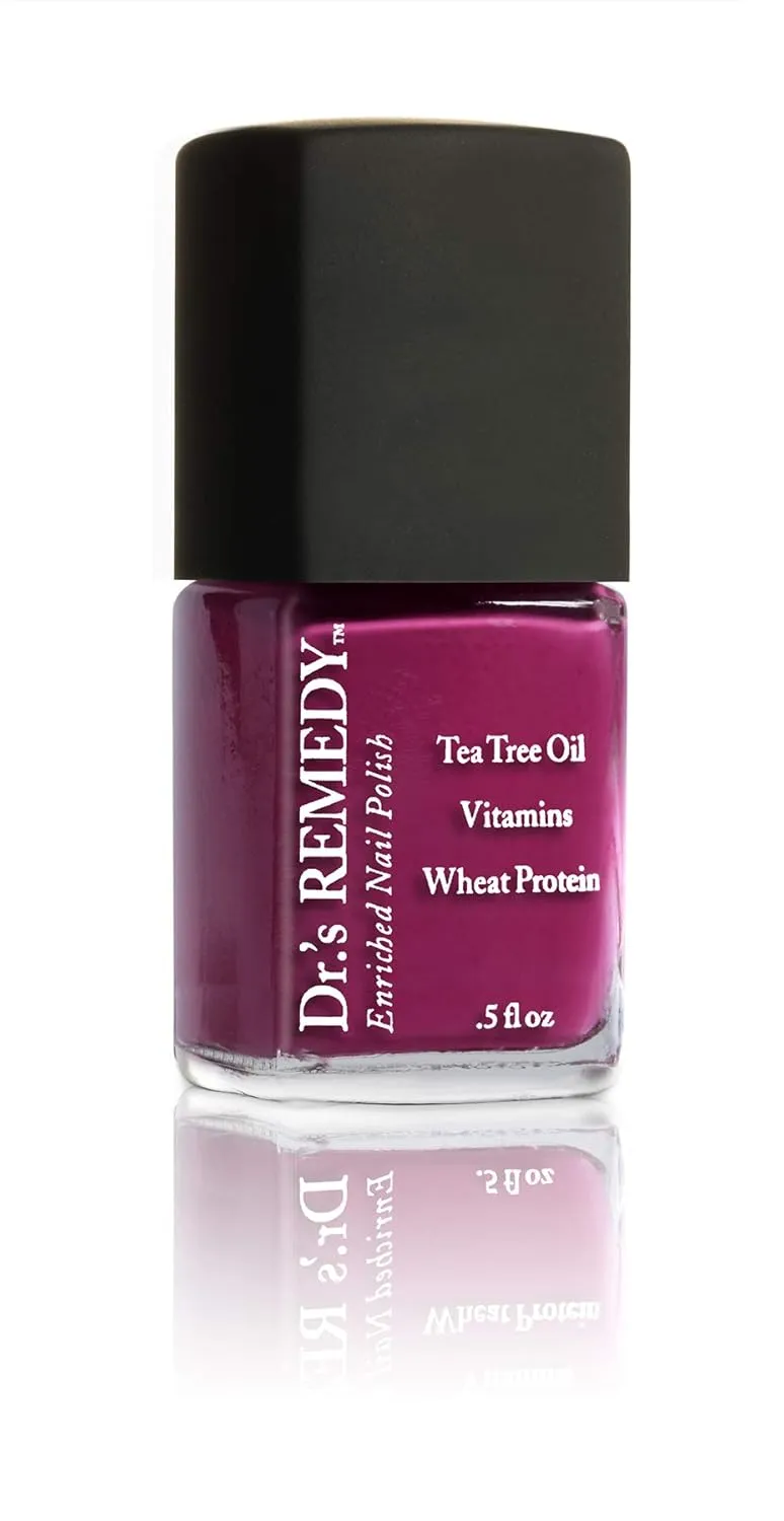 Dr’s Remedy Enriched Nail Polish: Non Toxic, All Natural, and Organic - Doctor Formulated: Strengthens, Restores, Heals, and Protects '24-Free' - FOCUS Fuchsia