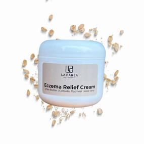 Eczema Relief Cream by La Parea Wellness. Heat Rash Cream for Adults. Deep Moisturizing with Almond Oil, Colloidal Oatmeal,and Aloe Vera. 4Oz. by La Parea Wellness