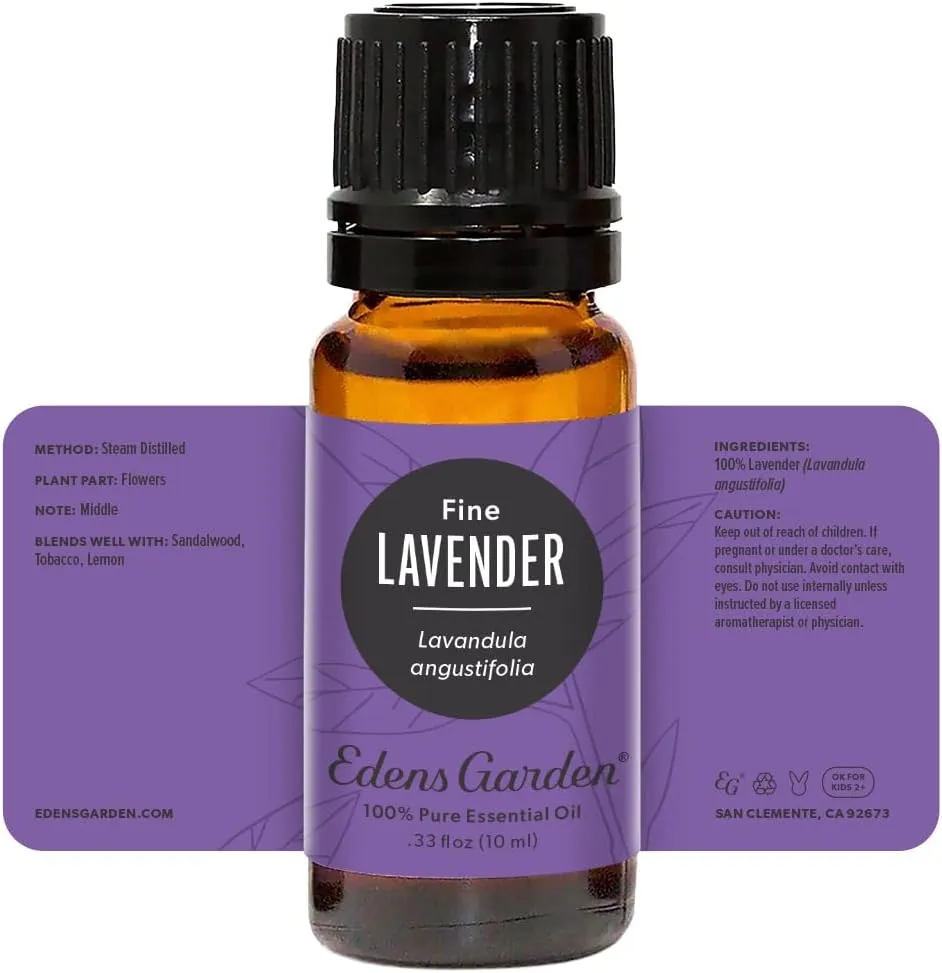 Edens Garden Lavender- Fine Essential Oil- 100% Pure Premium Grade, Undiluted, Natural, Therapeutic, Aromatherapy, The Best for Diffuser, Candle, Humidifiers, Kid Safe 10 ml (.33 fl oz)