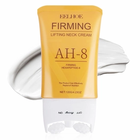 EELHOE Neck Firming Cream with AH-8, 2-in-1 Roller Gua Sha Moisturizer for Sagging Neck, Double Chin & Face Lifting, with Hyaluronic Acid