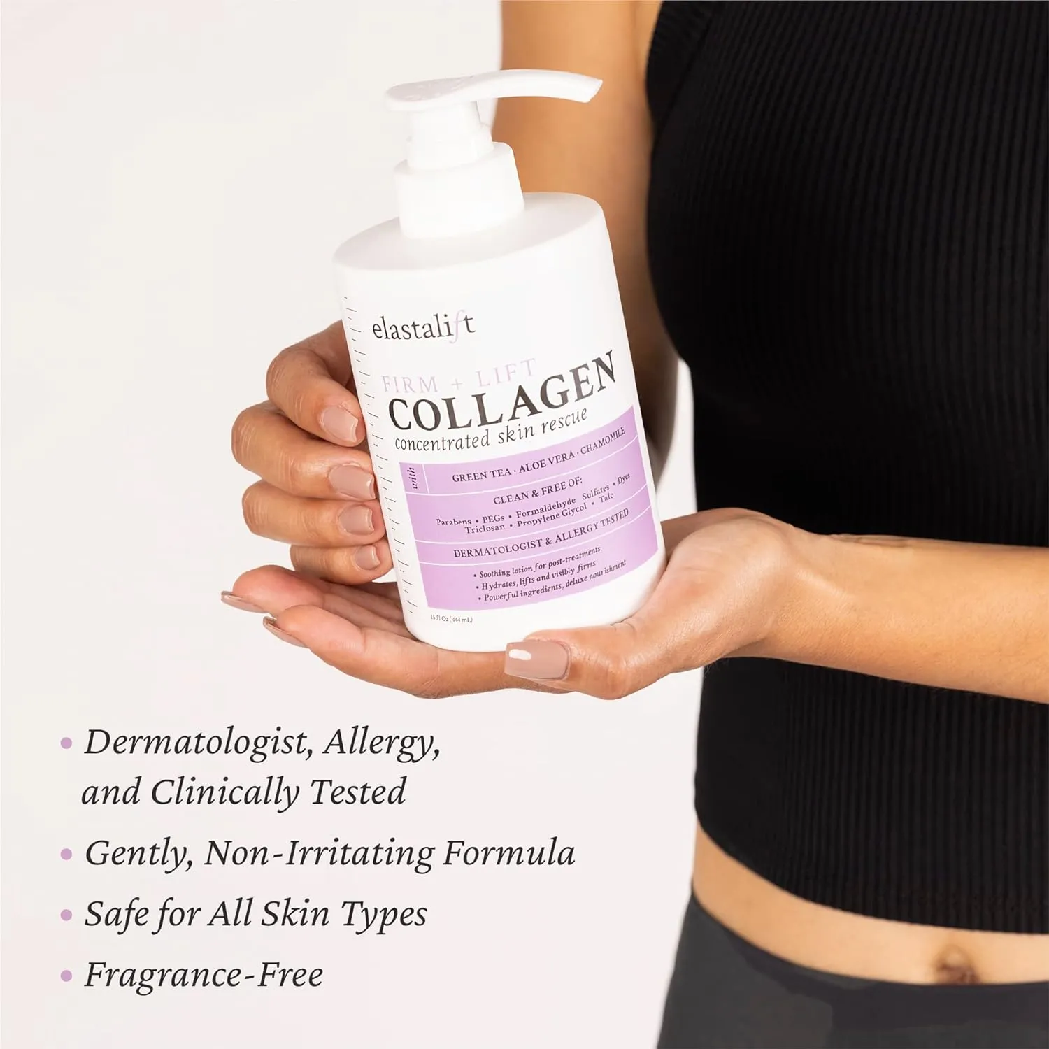 Elastalift Collagen Cream Fragrance Free Body Lotion & Face Moisturizer For Women & Men | Collagen Lotion | Skin Tightening Cream | Skin Firming   Tightening Lotion | Crepey Skin Care Treatment, 2PC