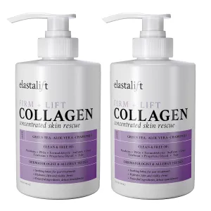Elastalift Collagen Cream Fragrance Free Body Lotion & Face Moisturizer For Women & Men | Collagen Lotion | Skin Tightening Cream | Skin Firming   Tightening Lotion | Crepey Skin Care Treatment, 2PC